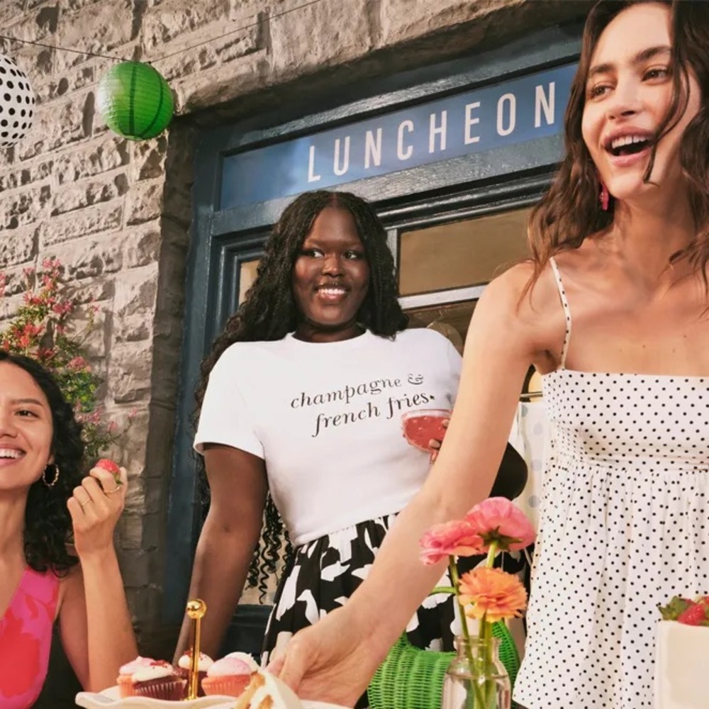 NWT kate spade new york x Target Champagne & French Fries Graphic Tee